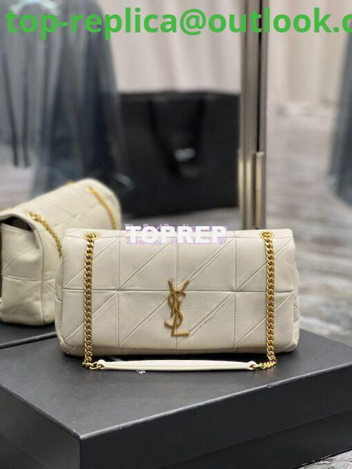 Replica YSL Saint Laurent Jamie Medium Chain Bag "Carré Rive Gauche" In Lambskin 515821 Blanc