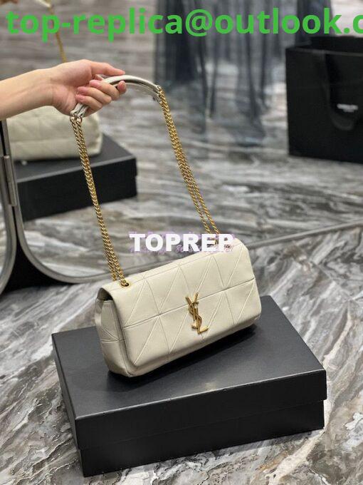 Replica YSL Saint Laurent Jamie Medium Chain Bag "Carré Rive Gauche" In Lambskin 515821 Blanc 2