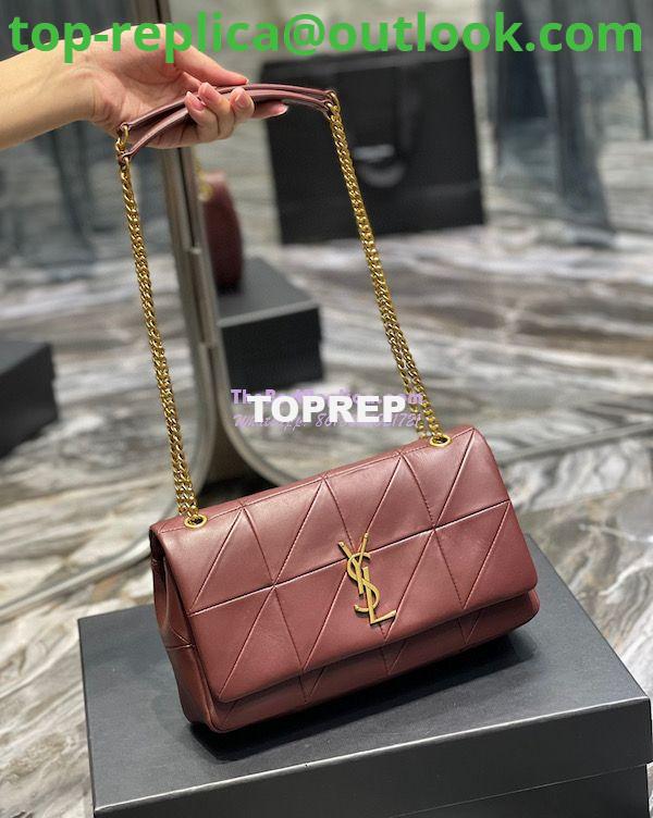 Replica YSL Saint Laurent Jamie Medium Chain Bag "Carré Rive Gauche" In Lambskin 515821 Wine Replica YSL Saint Laurent Jamie Medium Chain Bag "Carré Rive Gauche" In Lambskin 515821 Wine