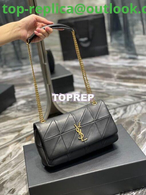 Replica YSL Saint Laurent Jamie Medium Chain Bag "Carré Rive Gauche" In Lambskin 515821 Black