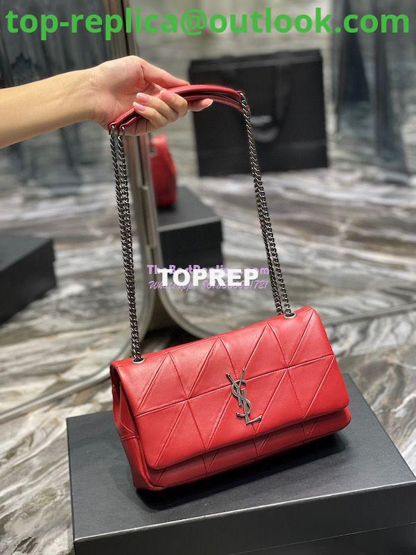 Replica YSL Saint Laurent Jamie Medium Chain Bag "Carré Rive Gauche" In Lambskin 515821 Red Replica YSL Saint Laurent Jamie Medium Chain Bag "Carré Rive Gauche" In Lambskin 515821 Red