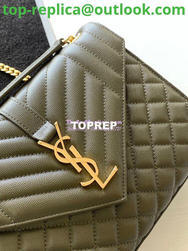 Replica YSL Saint Laurent Medium Envelope Bag In Mix Matelassé Grain De Poudre Embossed Leather 487206 Khaki 3 Replica YSL Saint Laurent Medium Envelope Bag In Mix Matelassé Grain De Poudre Embossed Leather 487206 Khaki 3