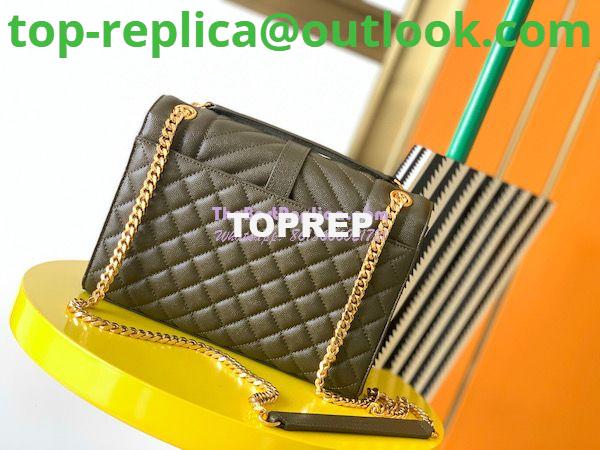 Replica YSL Saint Laurent Medium Envelope Bag In Mix Matelassé Grain De Poudre Embossed Leather 487206 Khaki 5 Replica YSL Saint Laurent Medium Envelope Bag In Mix Matelassé Grain De Poudre Embossed Leather 487206 Khaki 5