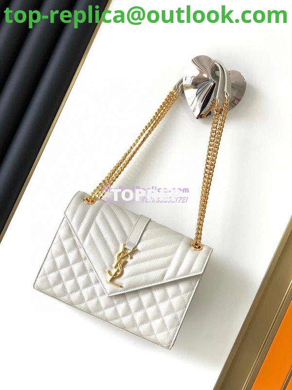 Replica YSL Saint Laurent Medium Envelope Bag In Mix Matelassé Grain De Poudre Embossed Leather 487206 Blanc Replica YSL Saint Laurent Medium Envelope Bag In Mix Matelassé Grain De Poudre Embossed Leather 487206 Blanc