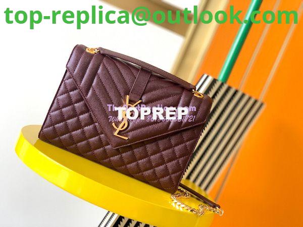 Replica YSL Saint Laurent Medium Envelope Bag In Mix Matelassé Grain De Poudre Embossed Leather 487206 Wine Red 2 Replica YSL Saint Laurent Medium Envelope Bag In Mix Matelassé Grain De Poudre Embossed Leather 487206 Wine Red 2