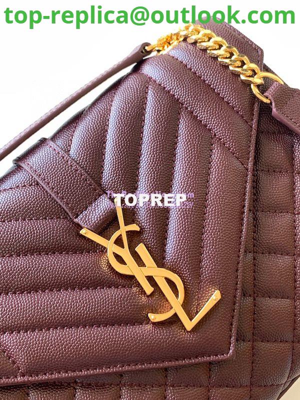 Replica YSL Saint Laurent Medium Envelope Bag In Mix Matelassé Grain De Poudre Embossed Leather 487206 Wine Red 4 Replica YSL Saint Laurent Medium Envelope Bag In Mix Matelassé Grain De Poudre Embossed Leather 487206 Wine Red 4
