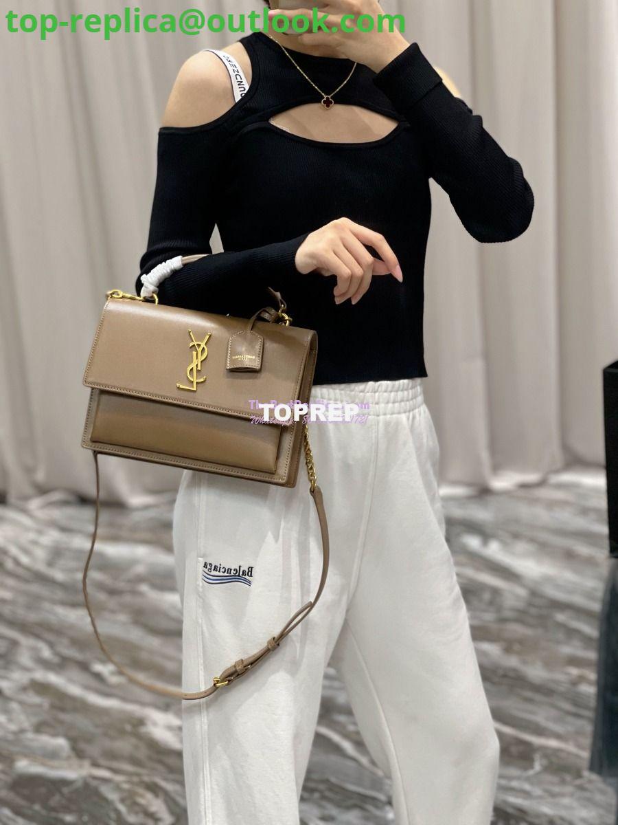 Replica YSL Saint Laurent Medium Sunset Satchel In Smooth Leather 634723 Dark Toffee 4 Replica YSL Saint Laurent Medium Sunset Satchel In Smooth Leather 634723 Dark Toffee 4