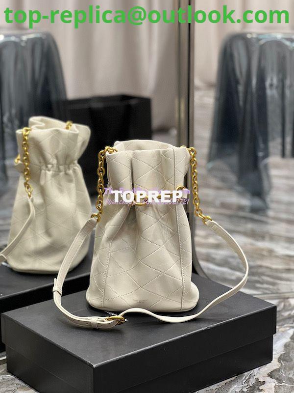 Replica YSL Saint Laurent Le Maillon Hook Bucket Bag In Supple Leather 686310 Blanc Replica YSL Saint Laurent Le Maillon Hook Bucket Bag In Supple Leather 686310 Blanc
