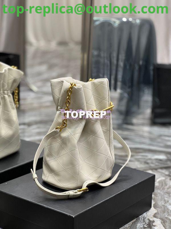 Replica YSL Saint Laurent Le Maillon Hook Bucket Bag In Supple Leather 686310 Blanc 3 Replica YSL Saint Laurent Le Maillon Hook Bucket Bag In Supple Leather 686310 Blanc 3