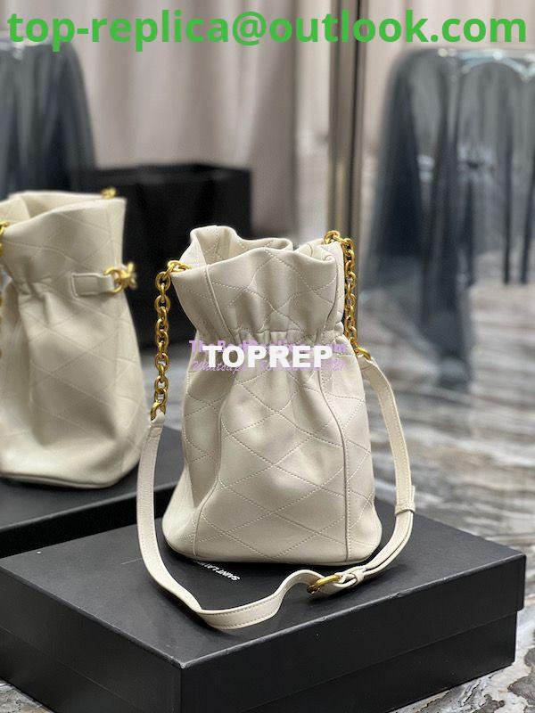 Replica YSL Saint Laurent Le Maillon Hook Bucket Bag In Supple Leather 686310 Blanc 4 Replica YSL Saint Laurent Le Maillon Hook Bucket Bag In Supple Leather 686310 Blanc 4