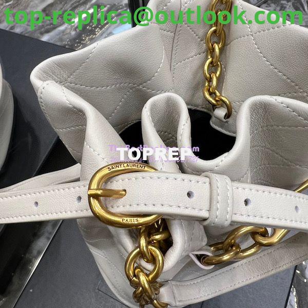 Replica YSL Saint Laurent Le Maillon Hook Bucket Bag In Supple Leather 686310 Blanc 5 Replica YSL Saint Laurent Le Maillon Hook Bucket Bag In Supple Leather 686310 Blanc 5