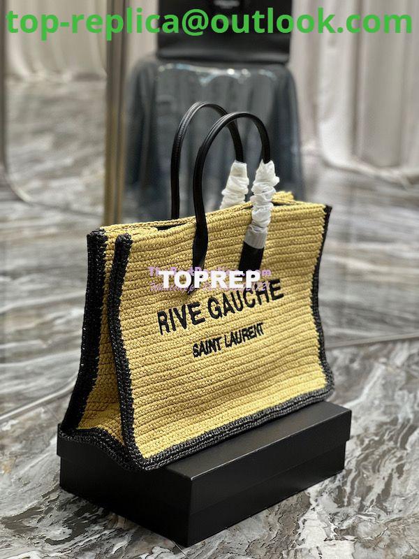 Replica YSL Saint Laurent Rive Gauche Tote Bag In Raffia And Leather 685742 3 Replica YSL Saint Laurent Rive Gauche Tote Bag In Raffia And Leather 685742 3
