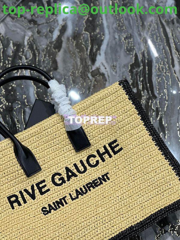 Replica YSL Saint Laurent Rive Gauche Tote Bag In Raffia And Leather 685742 4 Replica YSL Saint Laurent Rive Gauche Tote Bag In Raffia And Leather 685742 4