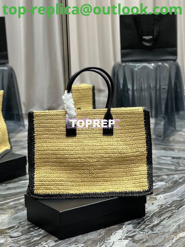 Replica YSL Saint Laurent Rive Gauche Tote Bag In Raffia And Leather 685742 10 Replica YSL Saint Laurent Rive Gauche Tote Bag In Raffia And Leather 685742 10