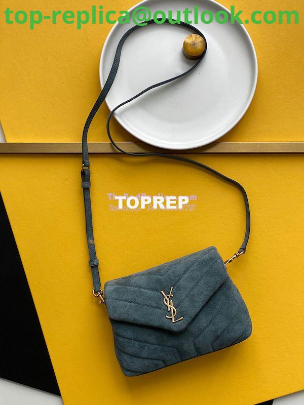 Replica YSL Saint Laurent Loulou Toy Bag In Suede And Quilted Leather 678401 Algae Replica YSL Saint Laurent Loulou Toy Bag In Suede And Quilted Leather 678401 Algae