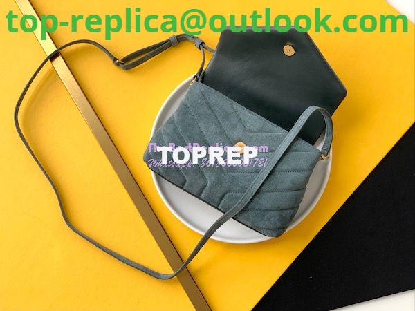 Replica YSL Saint Laurent Loulou Toy Bag In Suede And Quilted Leather 678401 Algae 6 Replica YSL Saint Laurent Loulou Toy Bag In Suede And Quilted Leather 678401 Algae 6