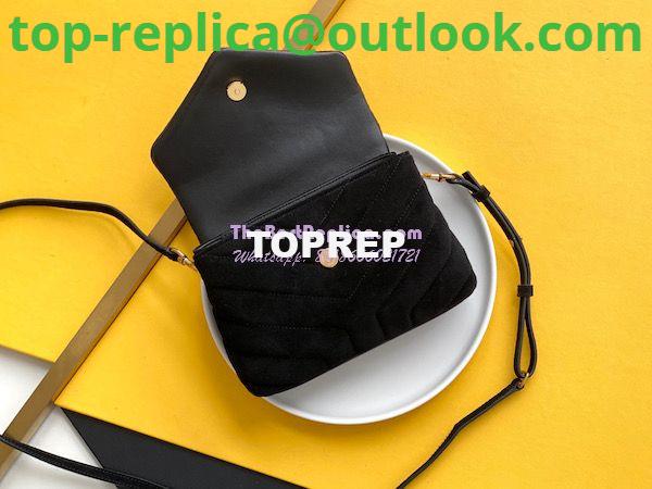 Replica YSL Saint Laurent Loulou Toy Bag In Suede And Quilted Leather 678401 Black 6 Replica YSL Saint Laurent Loulou Toy Bag In Suede And Quilted Leather 678401 Black 6