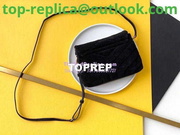 Replica YSL Saint Laurent Loulou Toy Bag In Suede And Quilted Leather 678401 Black 9 Replica YSL Saint Laurent Loulou Toy Bag In Suede And Quilted Leather 678401 Black 9