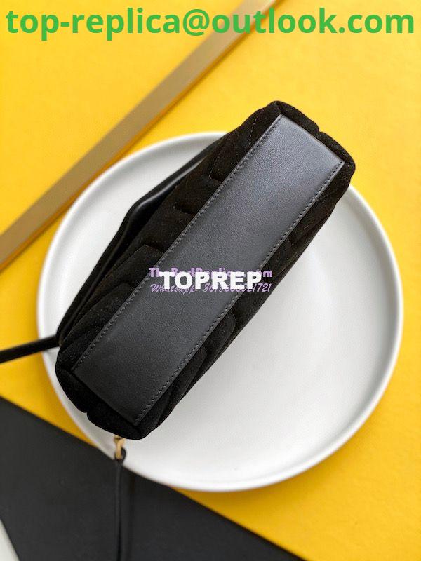 Replica YSL Saint Laurent Loulou Toy Bag In Suede And Quilted Leather 678401 Black 10 Replica YSL Saint Laurent Loulou Toy Bag In Suede And Quilted Leather 678401 Black 10