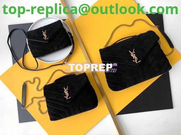 Replica YSL Saint Laurent LouLou Medium Bag in Y-Quilted Suede 5749461 Black Replica YSL Saint Laurent LouLou Medium Bag in Y-Quilted Suede 5749461 Black