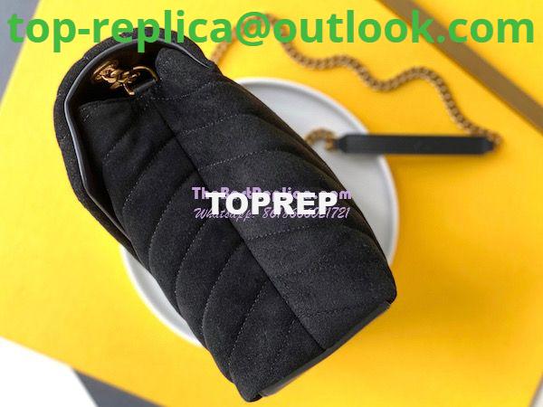 Replica YSL Saint Laurent LouLou Medium Bag in Y-Quilted Suede 5749461 Black 4 Replica YSL Saint Laurent LouLou Medium Bag in Y-Quilted Suede 5749461 Black 4