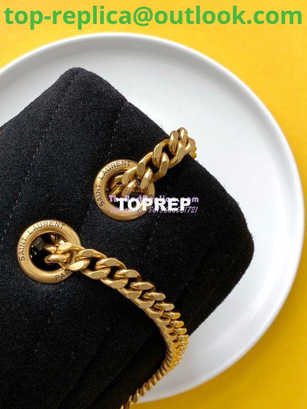 Replica YSL Saint Laurent LouLou Medium Bag in Y-Quilted Suede 5749461 Black 5 Replica YSL Saint Laurent LouLou Medium Bag in Y-Quilted Suede 5749461 Black 5