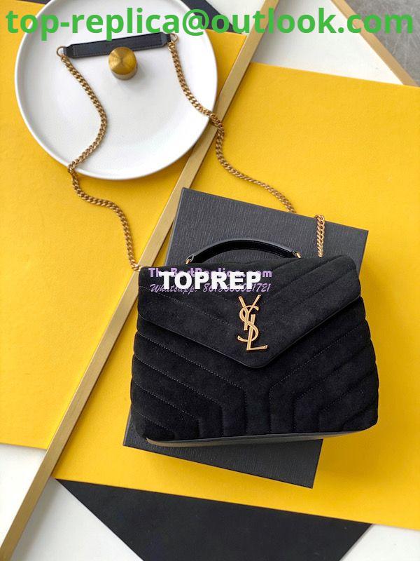 Replica YSL Saint Laurent LouLou Small Bag in Y-Quilted Suede 4946991 Black Replica YSL Saint Laurent LouLou Small Bag in Y-Quilted Suede 4946991 Black