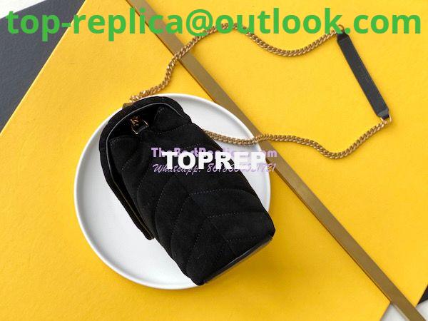 Replica YSL Saint Laurent LouLou Small Bag in Y-Quilted Suede 4946991 Black 3 Replica YSL Saint Laurent LouLou Small Bag in Y-Quilted Suede 4946991 Black 3