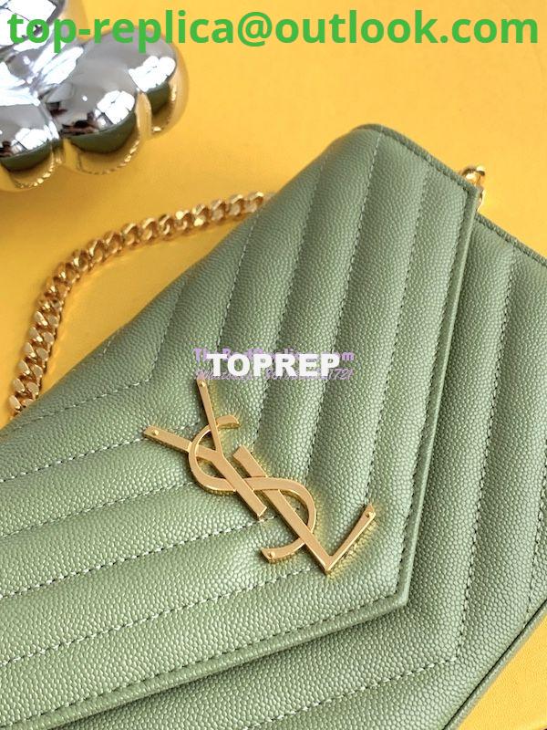 Replica YSL Saint Laurent Monogram Chain Wallet Grain De Poudre Textured Matelasse Leather Pistache 2 Replica YSL Saint Laurent Monogram Chain Wallet Grain De Poudre Textured Matelasse Leather Pistache 2