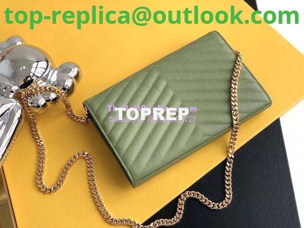 Replica YSL Saint Laurent Monogram Chain Wallet Grain De Poudre Textured Matelasse Leather Pistache 8 Replica YSL Saint Laurent Monogram Chain Wallet Grain De Poudre Textured Matelasse Leather Pistache 8