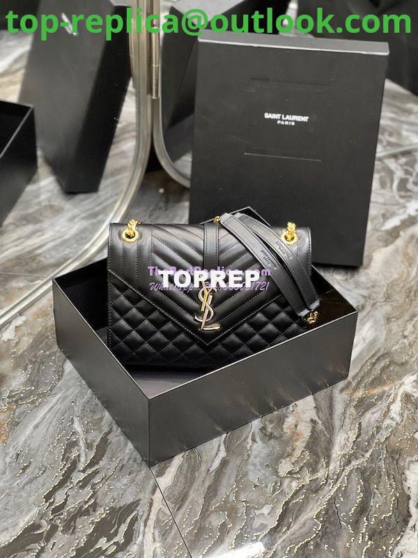 Replica Saint Laurent YSL Envelope Medium Bag In Supple Matelassé Leather 600185 Black Tri-Tone Logo Replica Saint Laurent YSL Envelope Medium Bag In Supple Matelassé Leather 600185 Black Tri-Tone Logo