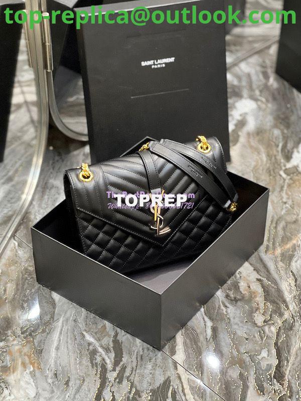 Replica Saint Laurent YSL Envelope Medium Bag In Supple Matelassé Leather 600185 Black Tri-Tone Logo 2 Replica Saint Laurent YSL Envelope Medium Bag In Supple Matelassé Leather 600185 Black Tri-Tone Logo 2