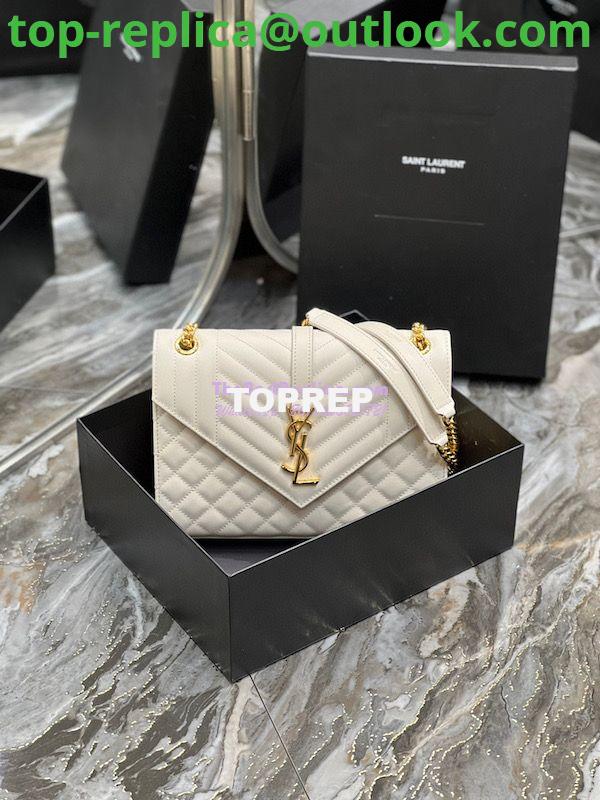 Replica Saint Laurent YSL Envelope Medium Bag In Supple Matelassé Leather 600185 Blanc Replica Saint Laurent YSL Envelope Medium Bag In Supple Matelassé Leather 600185 Blanc