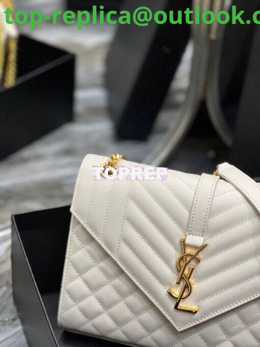 Replica Saint Laurent YSL Envelope Medium Bag In Supple Matelassé Leather 600185 Blanc 4