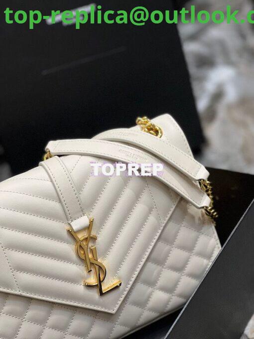 Replica Saint Laurent YSL Envelope Medium Bag In Supple Matelassé Leather 600185 Blanc 6