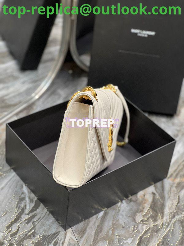 Replica Saint Laurent YSL Envelope Medium Bag In Supple Matelassé Leather 600185 Blanc 8 Replica Saint Laurent YSL Envelope Medium Bag In Supple Matelassé Leather 600185 Blanc 8