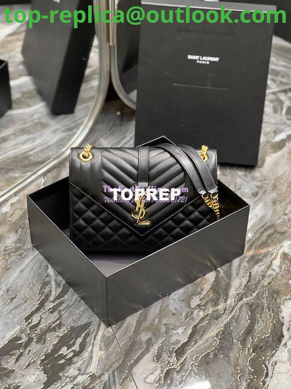 Replica Saint Laurent YSL Envelope Medium Bag In Supple Matelassé Leather 600185 Black Replica Saint Laurent YSL Envelope Medium Bag In Supple Matelassé Leather 600185 Black
