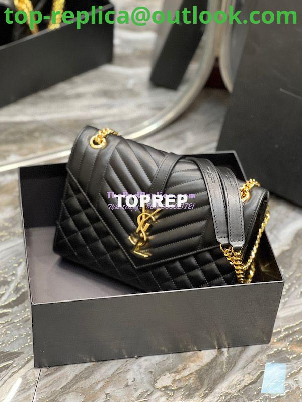 Replica Saint Laurent YSL Envelope Medium Bag In Supple Matelassé Leather 600185 Black 2 Replica Saint Laurent YSL Envelope Medium Bag In Supple Matelassé Leather 600185 Black 2