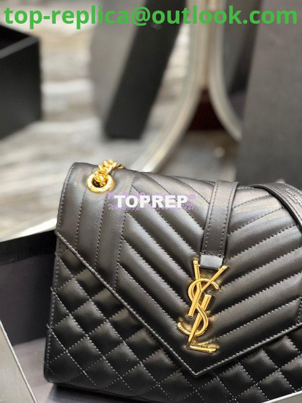 Replica Saint Laurent YSL Envelope Medium Bag In Supple Matelassé Leather 600185 Black 3 Replica Saint Laurent YSL Envelope Medium Bag In Supple Matelassé Leather 600185 Black 3