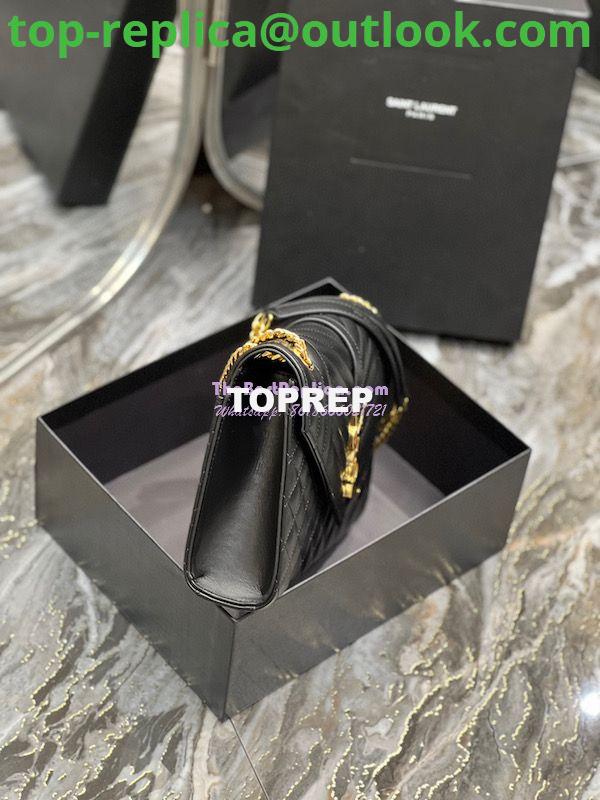 Replica Saint Laurent YSL Envelope Medium Bag In Supple Matelassé Leather 600185 Black 6 Replica Saint Laurent YSL Envelope Medium Bag In Supple Matelassé Leather 600185 Black 6