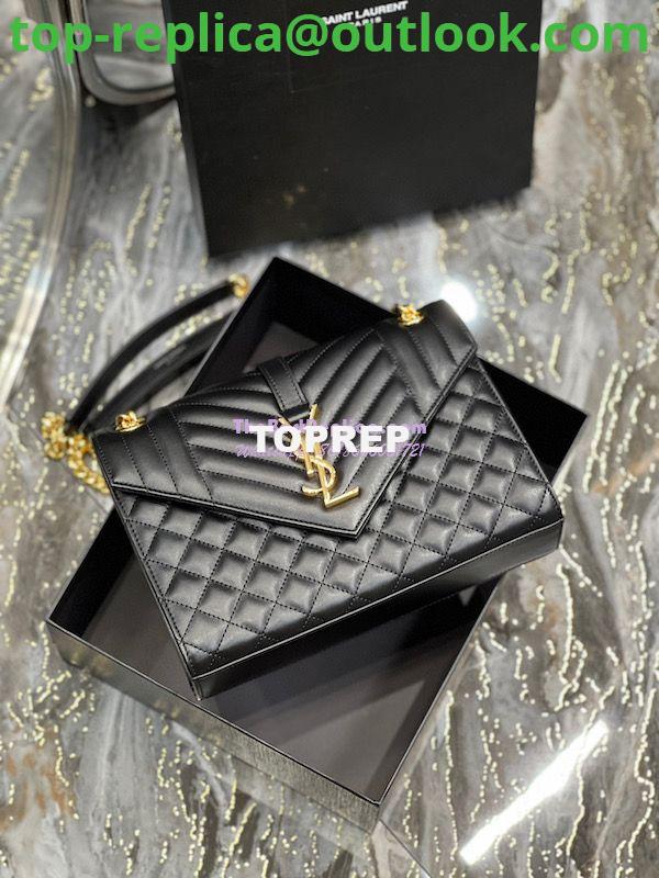 Replica Saint Laurent YSL Envelope Medium Bag In Supple Matelassé Leather 600185 Black 8 Replica Saint Laurent YSL Envelope Medium Bag In Supple Matelassé Leather 600185 Black 8