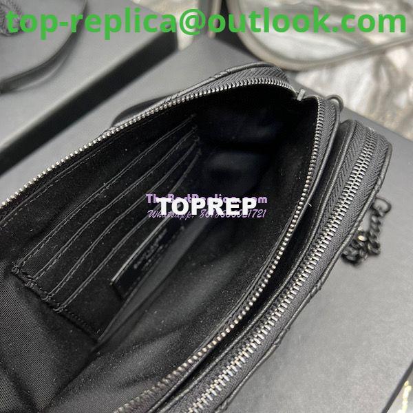 Replica Saint Laurent YSL Becky Double-Zip Pouch in Quilted Lambskin 608941 All Black 9 Replica Saint Laurent YSL Becky Double-Zip Pouch in Quilted Lambskin 608941 All Black 9