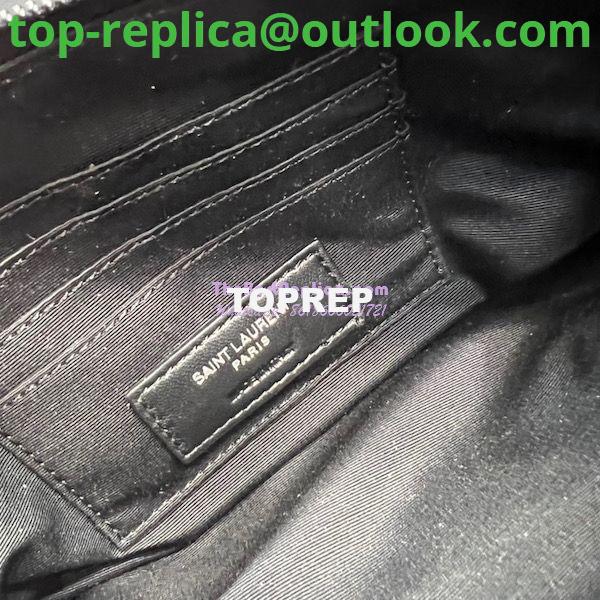 Replica Saint Laurent YSL Becky Double-Zip Pouch in Quilted Lambskin 608941 All Black 10 Replica Saint Laurent YSL Becky Double-Zip Pouch in Quilted Lambskin 608941 All Black 10