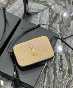 Replica YSL Saint Laurent Lou Camera Bag In Raffia And Smooth Leather 6125429 Natural 2 Replica YSL Saint Laurent Lou Camera Bag In Raffia And Smooth Leather 6125429 Natural 2