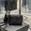 Replica YSL Saint Laurent Lou Camera Bag In Quilted Suede And Smooth Leather 520534 Black 12