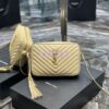 Replica YSL Saint Laurent Lou Camera Bag In Supple Quilted Leather 520534 Blanc 12