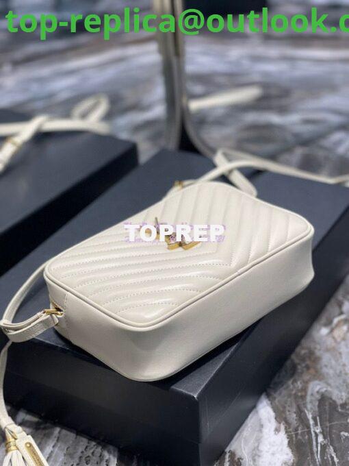 Replica YSL Saint Laurent Lou Camera Bag In Supple Quilted Leather 520534 Blanc 8