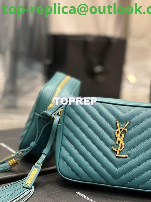 Replica YSL Saint Laurent Lou Camera Bag In Supple Quilted Leather 520534 Sea Turquoise 3