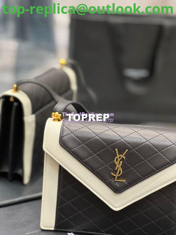 Replica YSL Saint Laurent Gaby Mini Satchel In Quilted Lambskin 685574 Black Blanc 2 Replica YSL Saint Laurent Gaby Mini Satchel In Quilted Lambskin 685574 Black Blanc 2