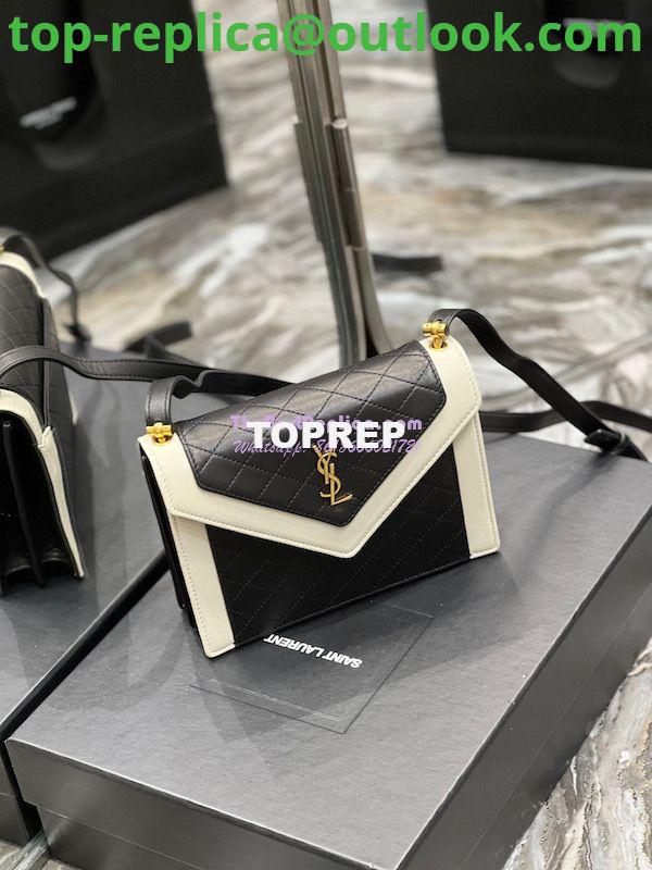 Replica YSL Saint Laurent Gaby Mini Satchel In Quilted Lambskin 685574 Black Blanc 3 Replica YSL Saint Laurent Gaby Mini Satchel In Quilted Lambskin 685574 Black Blanc 3